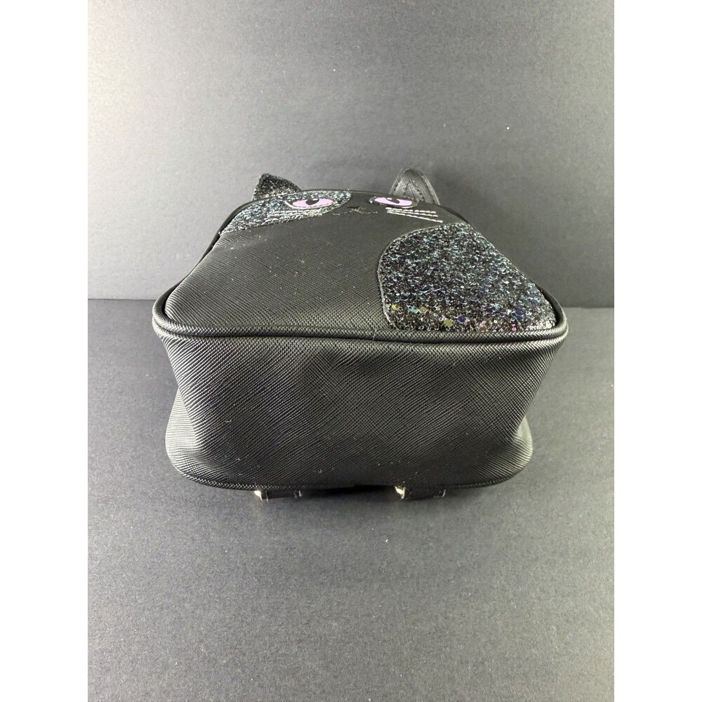 NWT Bath & Body Works Black Cat Cosmetic Makeup Bag / Mini Backpack Glittery - Picture 5 of 6
